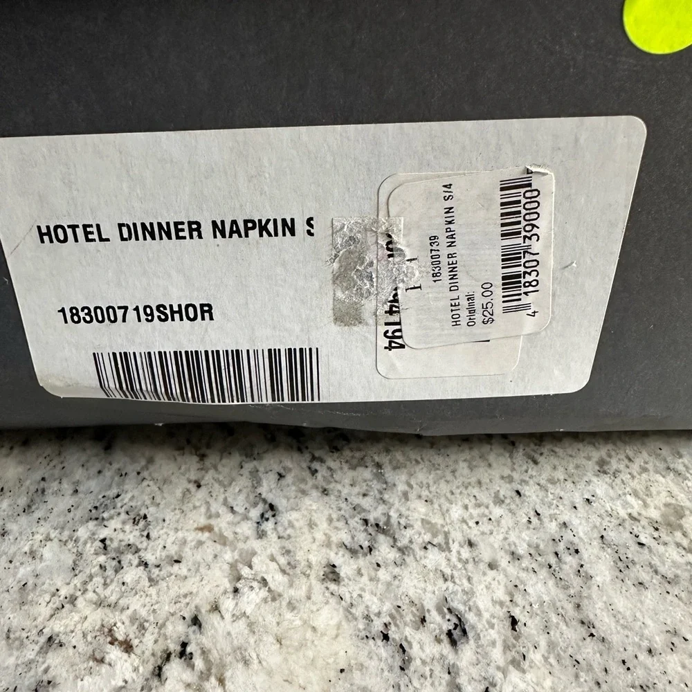 Restoration Hardware blue dinner napkins, monagrammed M